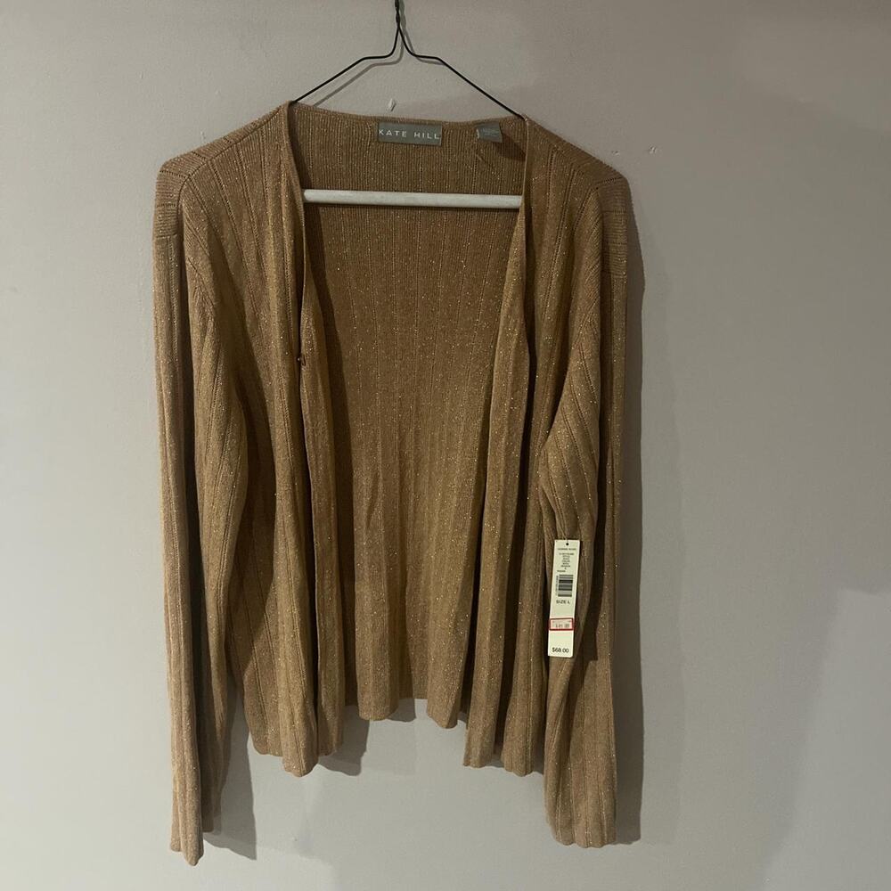 Kate hill tan cardigan sweater